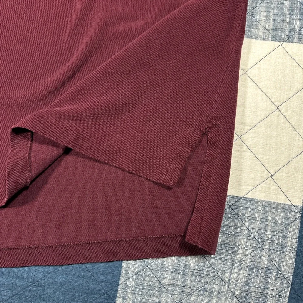 Polo Ralph Lauren‎ Mens Large Burgundy Maroon Short Sleeve Cotton Polo Shirt